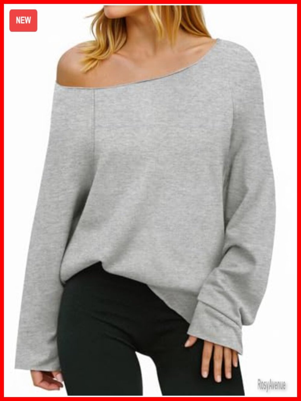 Womens Off Shoulder Oversized Sweatshirt Loose Fit Tunic Long Sleeve